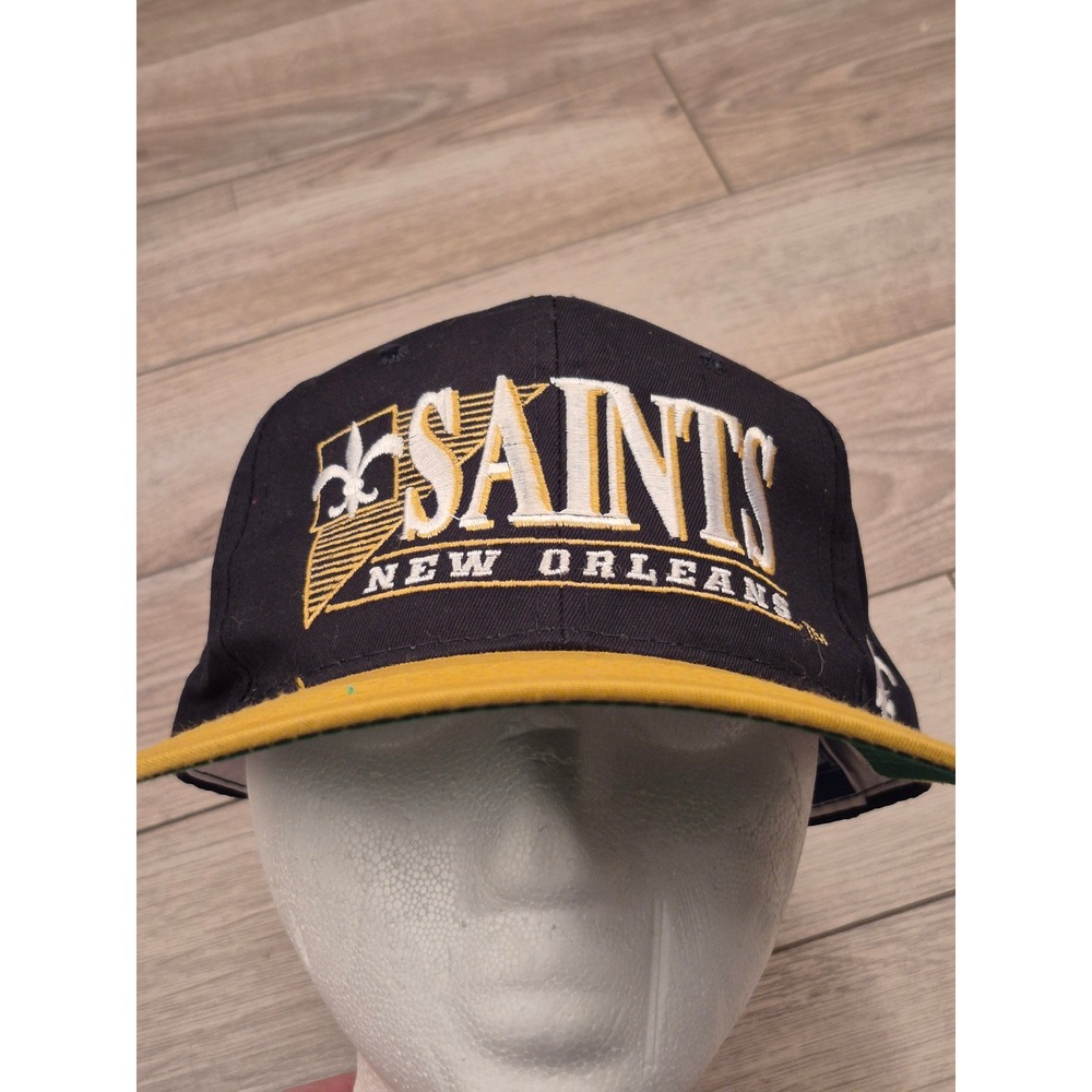 Vintage New Orleans Saints Snapback‎ Hat Black Gold Youngan NFL Football Cap